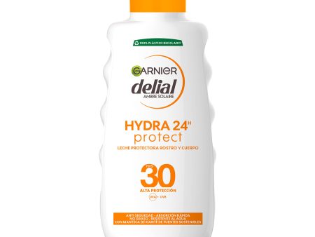 GARNIER DELIAL Leche Solar de Alta Protección SPF30 para Adultos, Hidratante 24H, 200 ml Embalaje Deteriorado Cheap