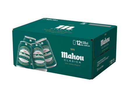 Mahou Clásica cerveza rubia original pack 12 latas 33 cl Embalaje Deteriorado Fashion