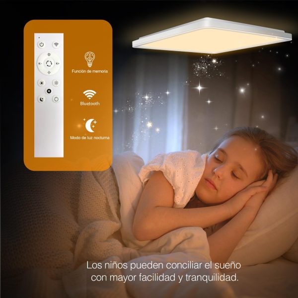 Lámpara de Techo LED Yexati Regulable 24W con Control Remoto y 13 Colores RGB, Impermeable IP54 Embalaje Deteriorado Hot on Sale