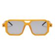 Talla: Talla única - RUNHUIS Gafas de Sol Rectangulares Vintage con Protección UV400 para Hombre y Mujer - Naranja Gris Claro Discount