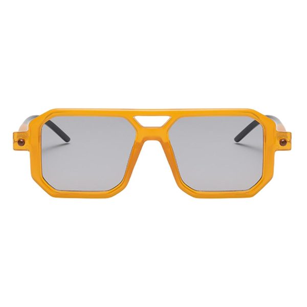 Talla: Talla única - RUNHUIS Gafas de Sol Rectangulares Vintage con Protección UV400 para Hombre y Mujer - Naranja Gris Claro Discount