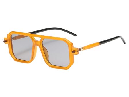 Talla: Talla única - RUNHUIS Gafas de Sol Rectangulares Vintage con Protección UV400 para Hombre y Mujer - Naranja Gris Claro Discount