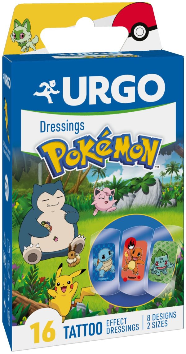 Urgo - Pokémon - Pack de 16 Apósitos Divertidos y Resistentes Embalaje Deteriorado Fashion